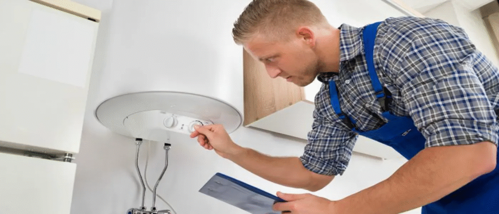 فني يصلح سخان جونكر 